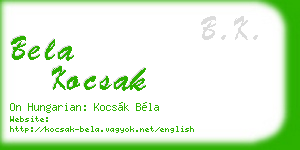 bela kocsak business card