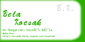 bela kocsak business card